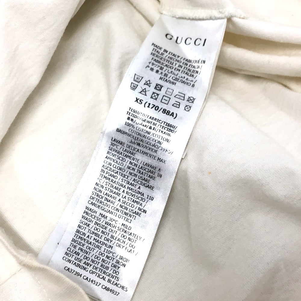 GUCCI Short sleeve T-shirt IT28SBNW4TCH cotton white Interlocking GG print mens XS Used Authentic