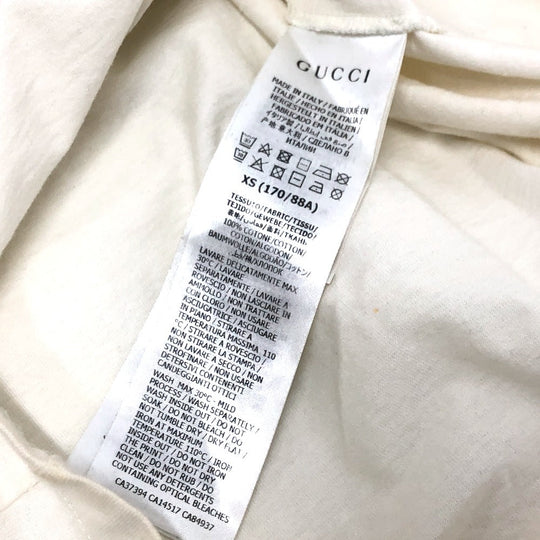 GUCCI Short sleeve T-shirt IT28SBNW4TCH cotton white Interlocking GG print mens XS Used Authentic