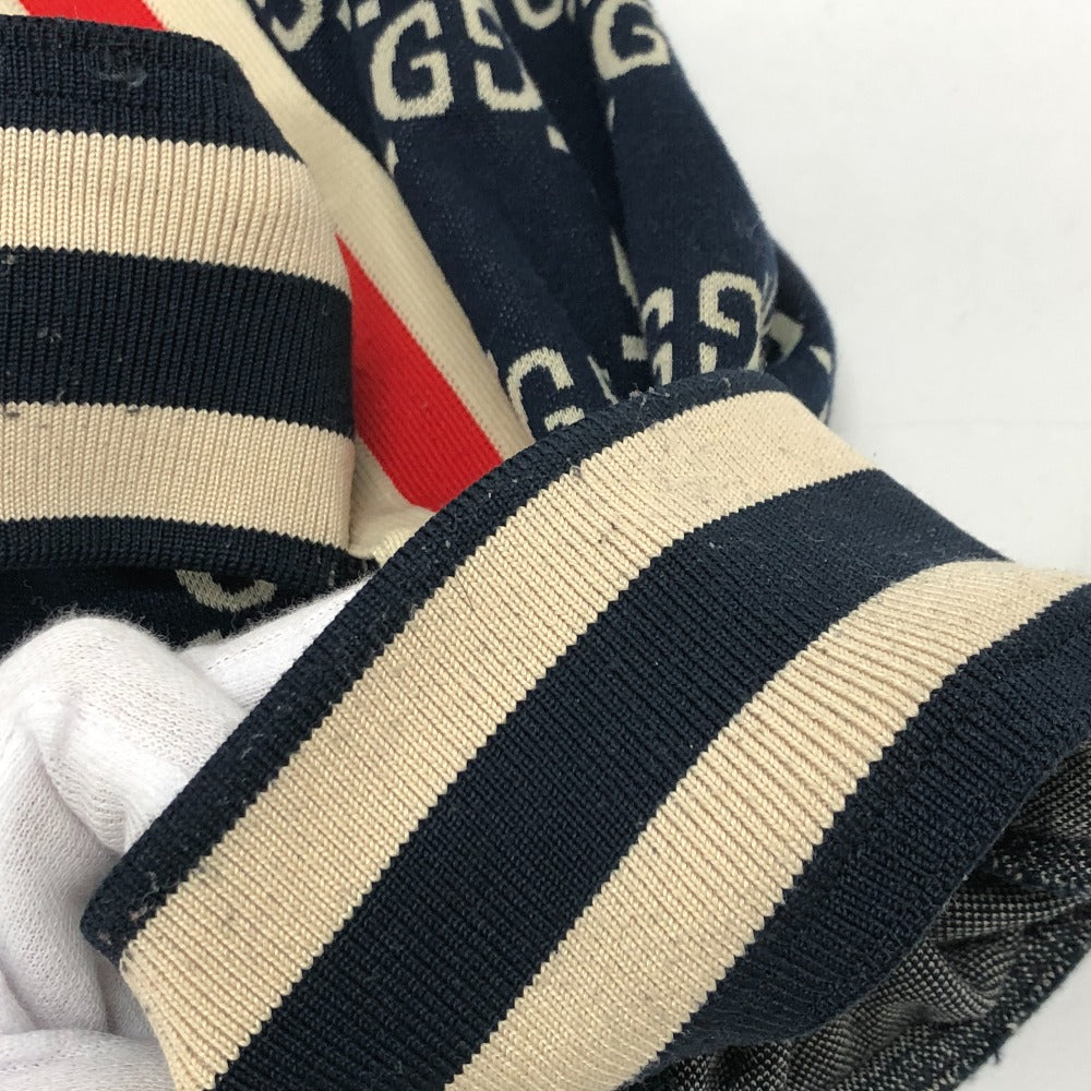 GUCCI Pants 496920 cotton Navy GG Jacquard All-Over Print Truck mens ‚l Used Authentic