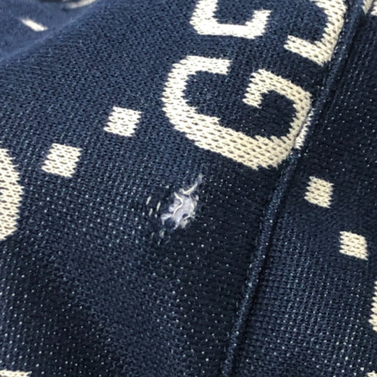 GUCCI Pants 496920 cotton Navy GG Jacquard All-Over Print Truck mens ‚l Used Authentic