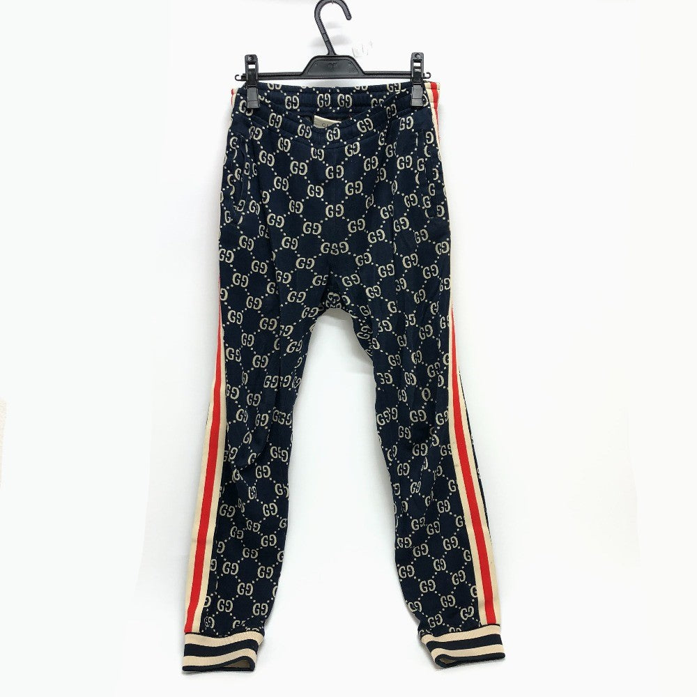 GUCCI Pants 496920 cotton Navy GG Jacquard All-Over Print Truck mens ‚l Used Authentic