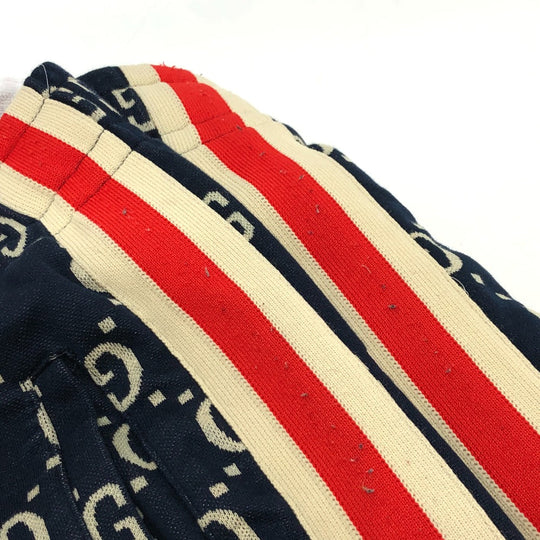 GUCCI Pants 496920 cotton Navy GG Jacquard All-Over Print Truck mens ‚l Used Authentic