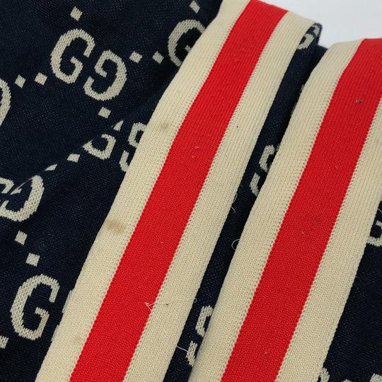 GUCCI Pants 496920 cotton Navy GG Jacquard All-Over Print Truck mens ‚l Used Authentic