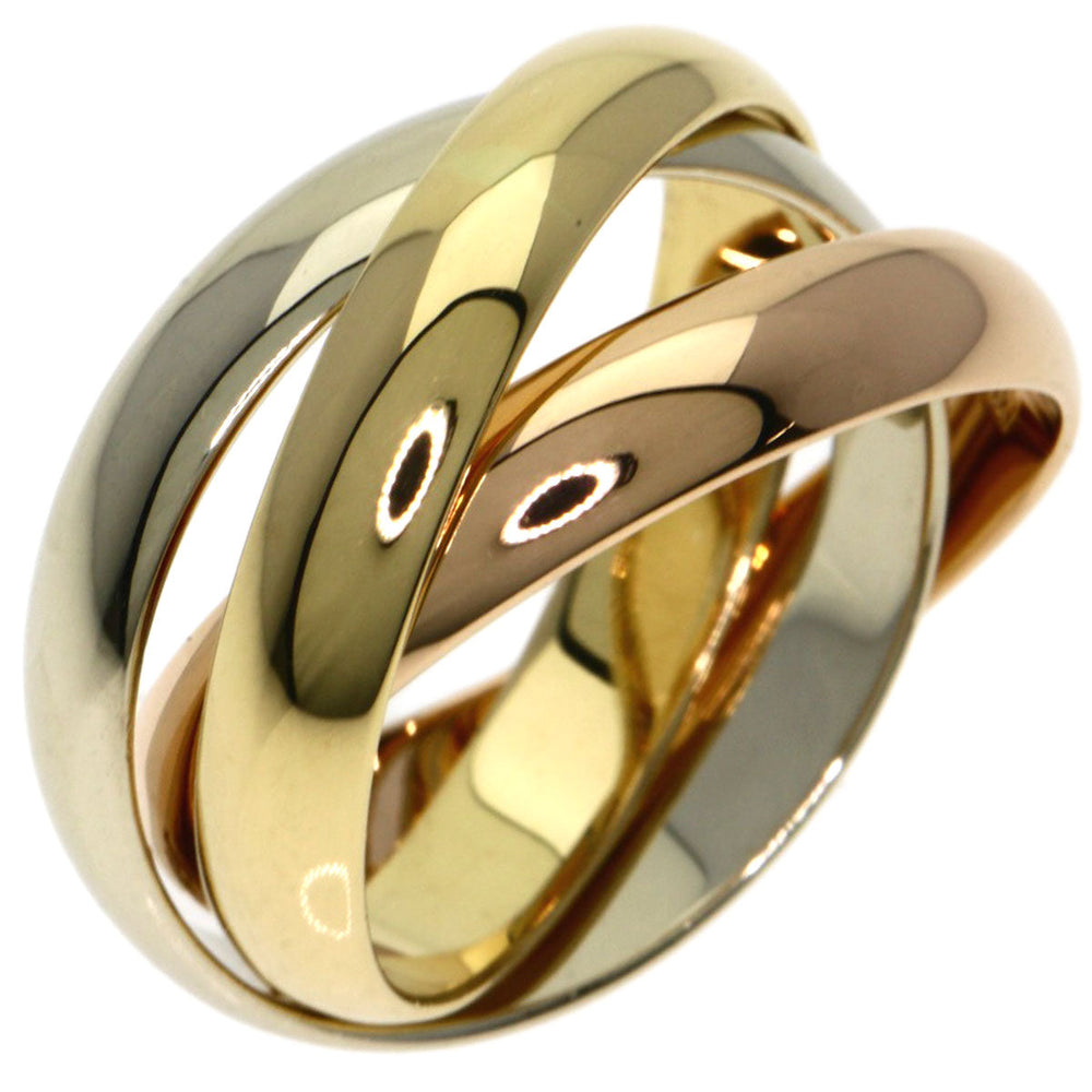 CARTIER Ring K18YG , K18WG , K18PG gold Trinity #49 Women Used Authentic