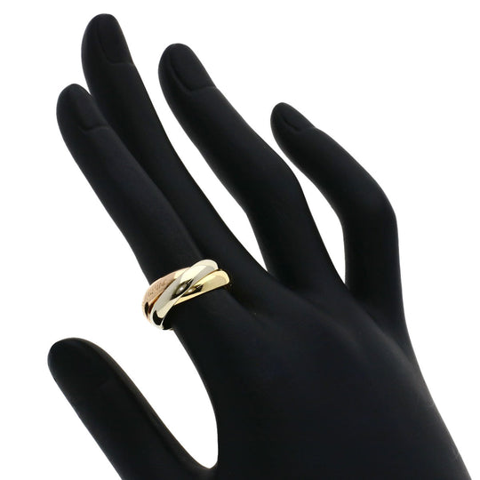 CARTIER Ring K18YG , K18WG , K18PG gold Trinity #49 Women Used Authentic