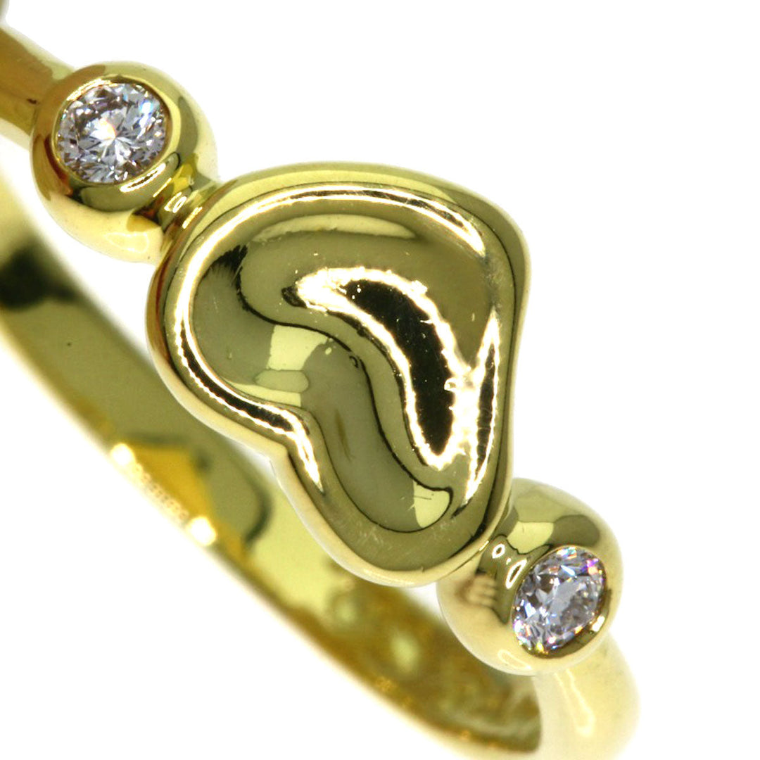 TIFFANY&Co. Ring 18K Yellow Gold gold Full Heart 2P Diamond Women Used Authentic