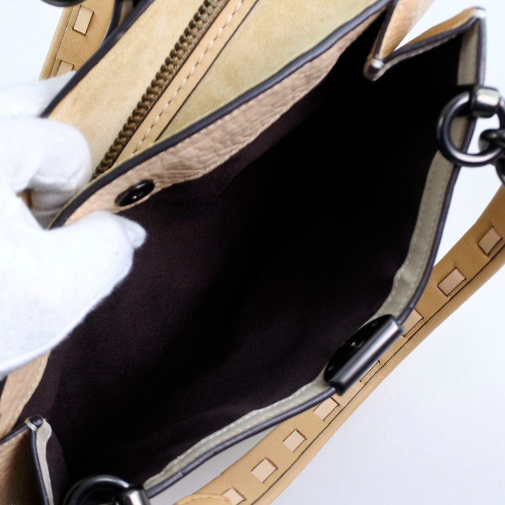 COACH Handbag 69613 Suede, Calfskin Beige / Brown Dreamer 36 Women Used Authentic