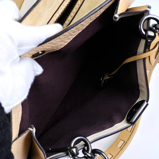 COACH Handbag 69613 Suede, Calfskin Beige / Brown Dreamer 36 Women Used Authentic