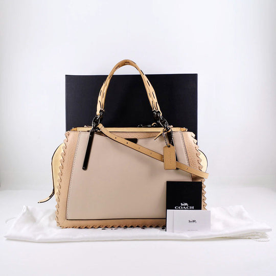 COACH Handbag 69613 Suede, Calfskin Beige / Brown Dreamer 36 Women Used Authentic