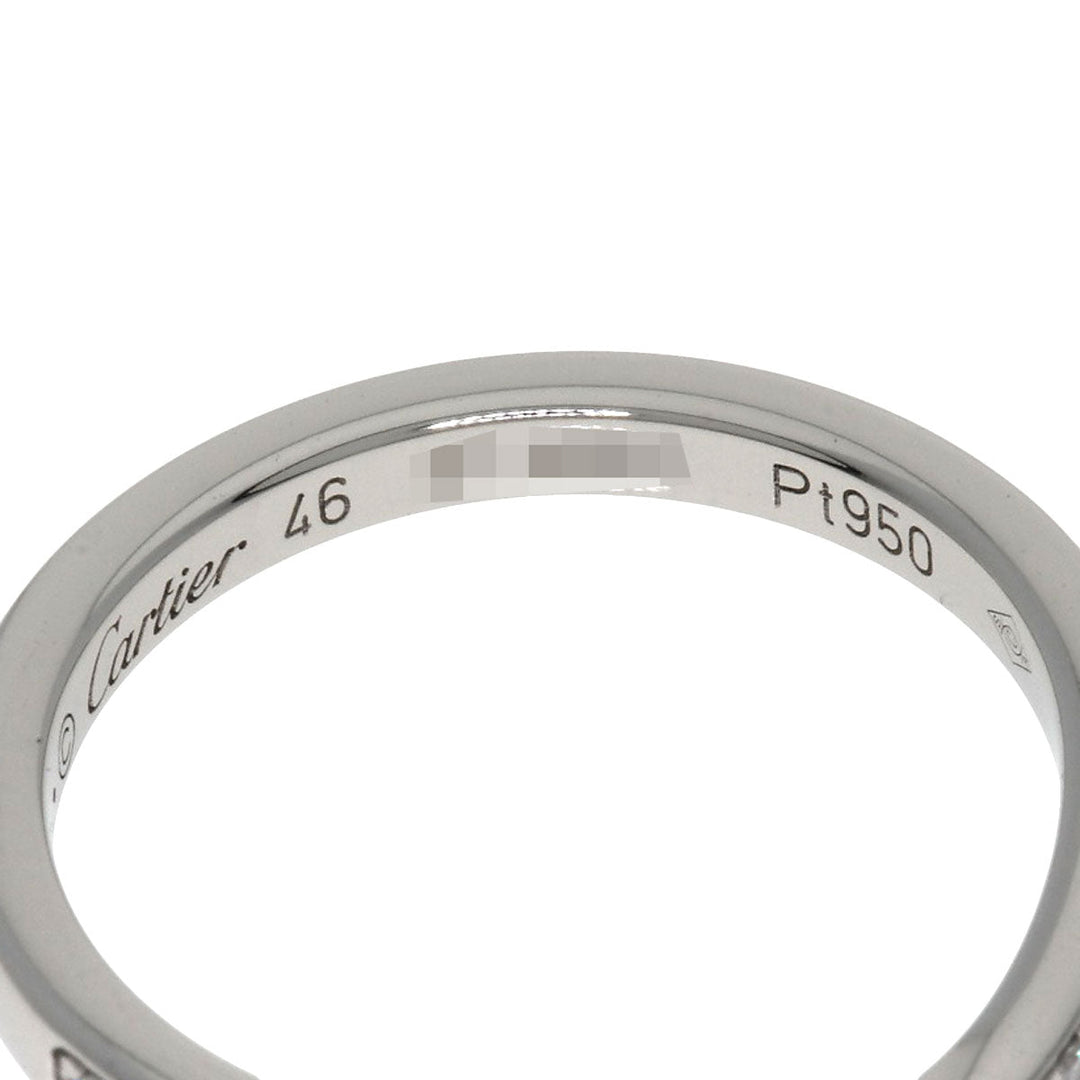 CARTIER Ring PT950 Silver Ballerina Curve Half Eternity Diamond #46