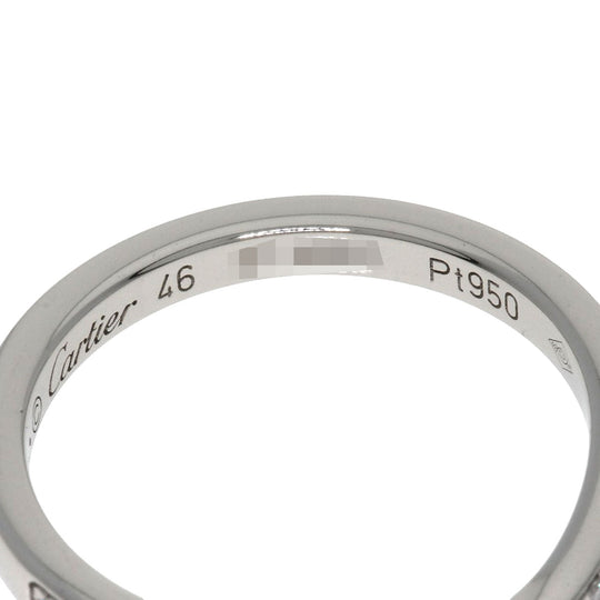 CARTIER Ring PT950 Silver Ballerina Curve Half Eternity Diamond #46