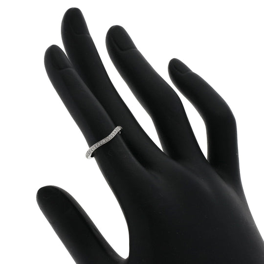 CARTIER Ring PT950 Silver Ballerina Curve Half Eternity Diamond #46