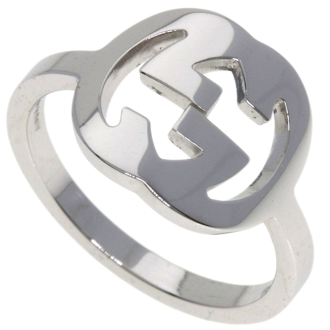 GUCCI Ring K18WG Silver GG logo #11