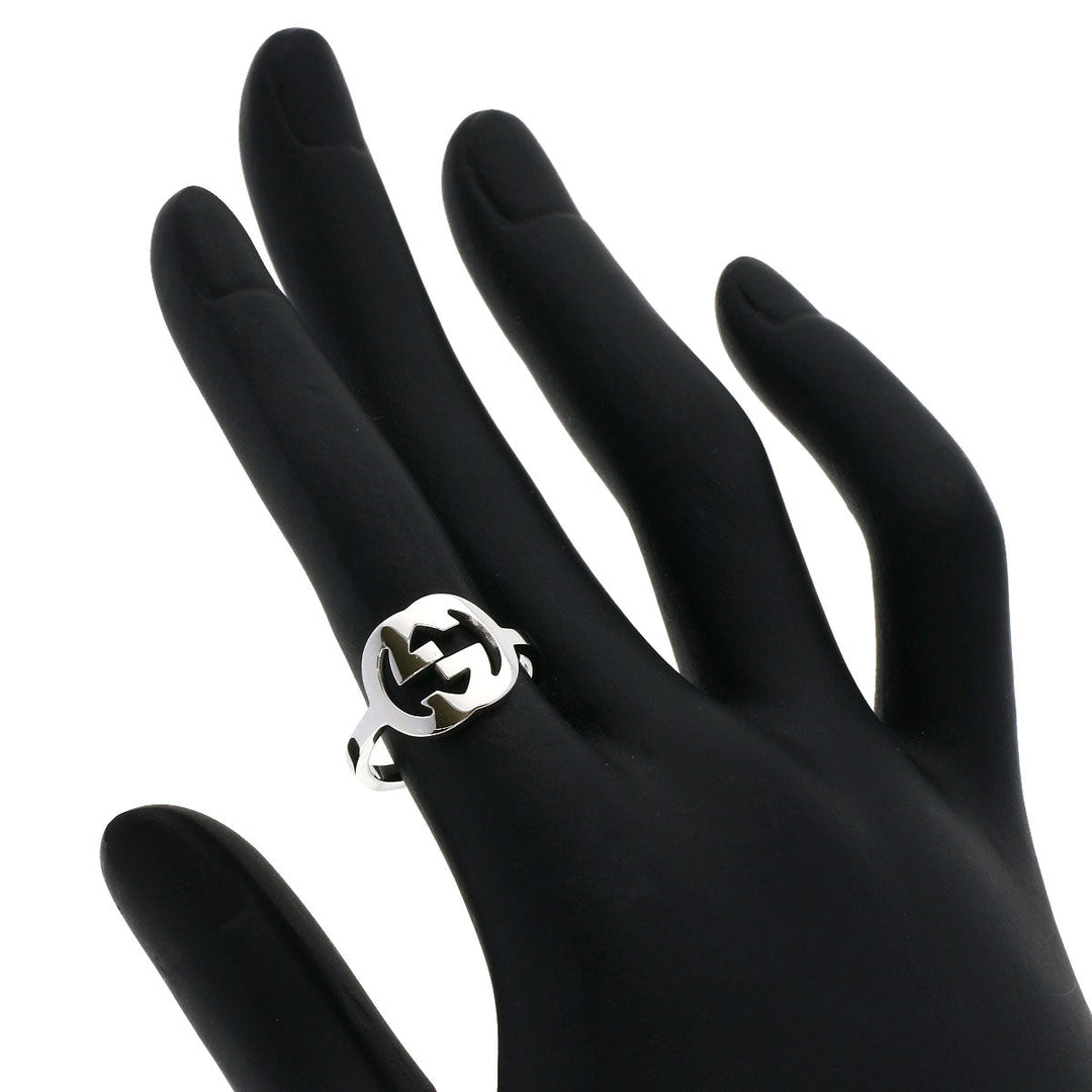 GUCCI Ring K18WG Silver GG logo #11