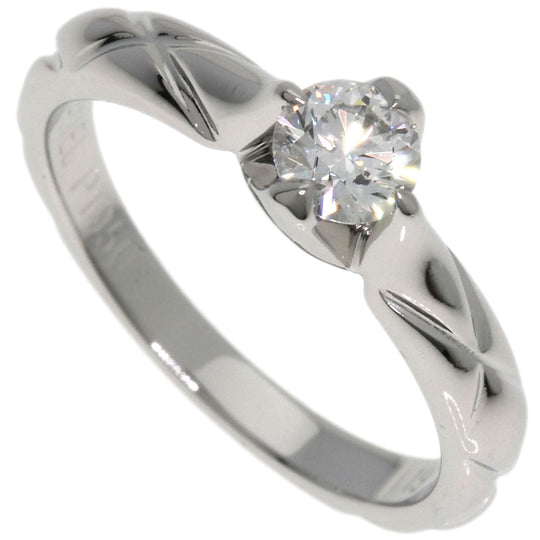 CHANEL Ring PT950 Silver Matrasse Diamond Women Used Authentic