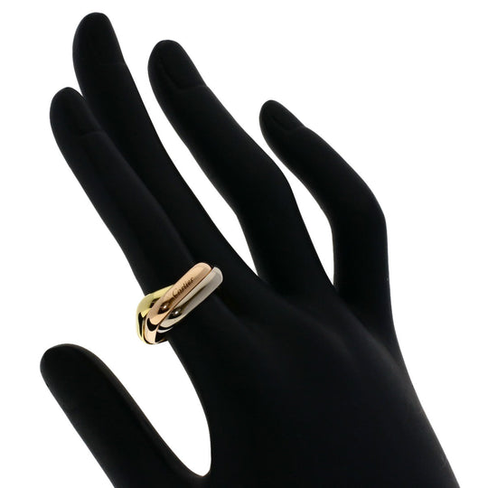 CARTIER Ring K18YG , K18WG , K18PG gold Trinity Cushion Ring Classic Model #52 Women Used Authentic