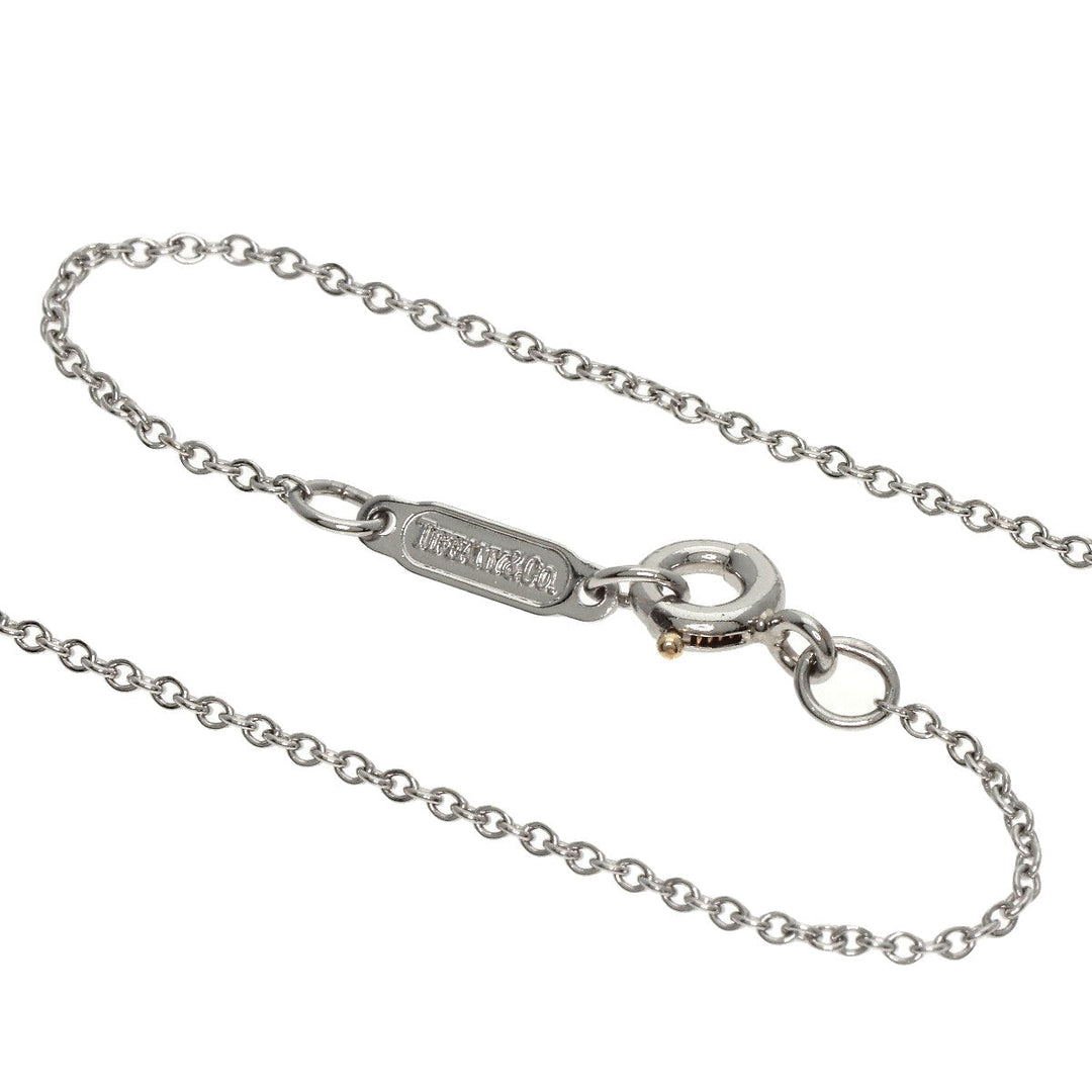 TIFFANY&Co. Necklace PT950 Silver Small cross diamond Women Used Authentic