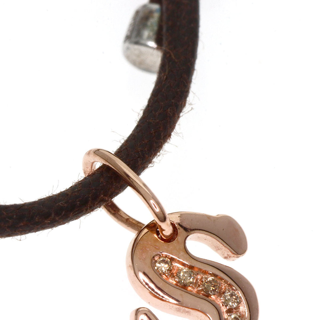 Damiani bracelet K9PG pink Initials S Diamond Women Used Authentic