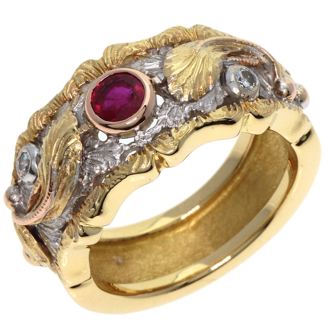 CAZZANIGA Ring 18K Yellow Gold gold Ruby diamond