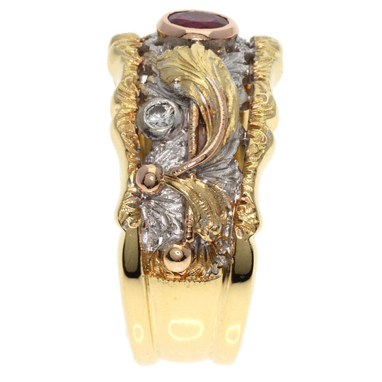 CAZZANIGA Ring 18K Yellow Gold gold Ruby diamond