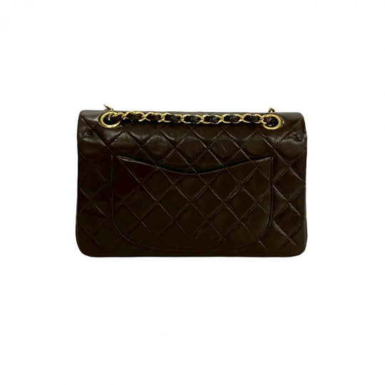 CHANEL Shoulder Bag lambskin Brown Matrasse