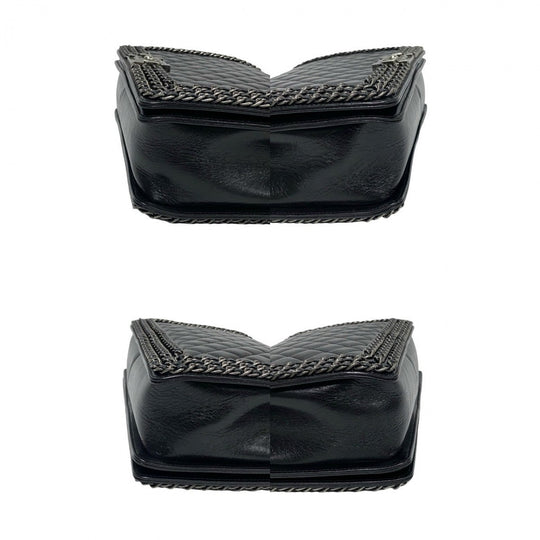 CHANEL Shoulder Bag leather black Boy chanel