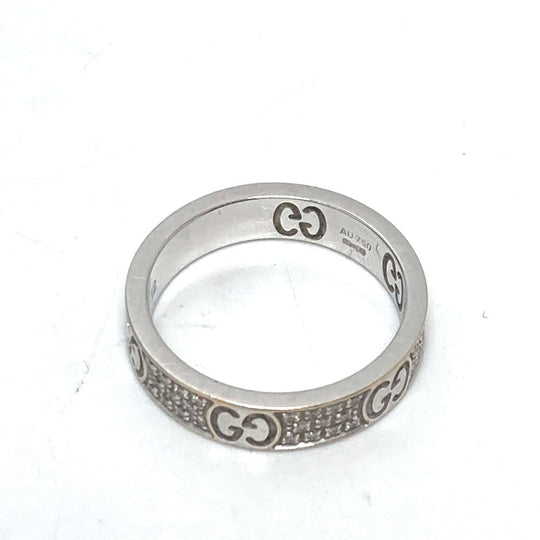 GUCCI Ring K18WG Silver Diamond Icon Stardust Women 12 Used Authentic