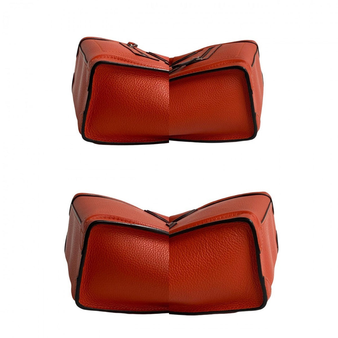 CELINE Shoulder Bag leather Orange Luggage Nano Shopper