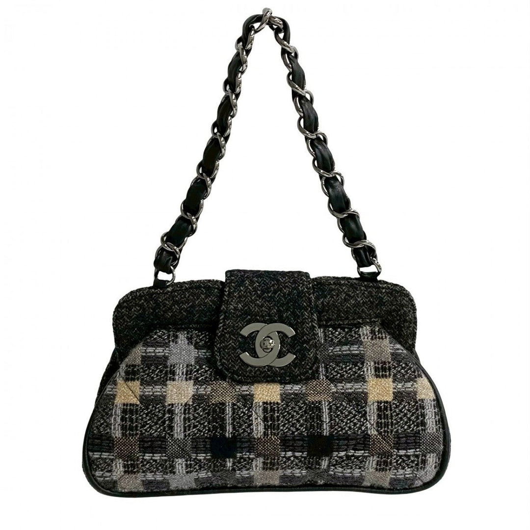 CHANEL Shoulder Bag tweed multicolor
