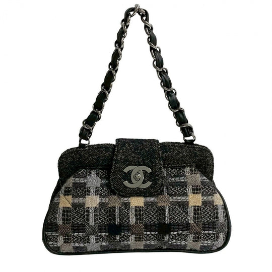 CHANEL Shoulder Bag tweed multicolor