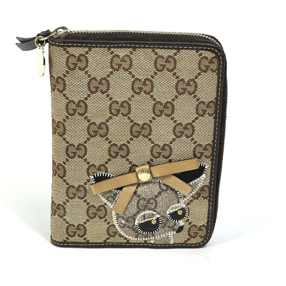 GUCCI Notebook cover 233152 GG canvas / leather Brown GG Gutchori Chihuahua Women Used Authentic