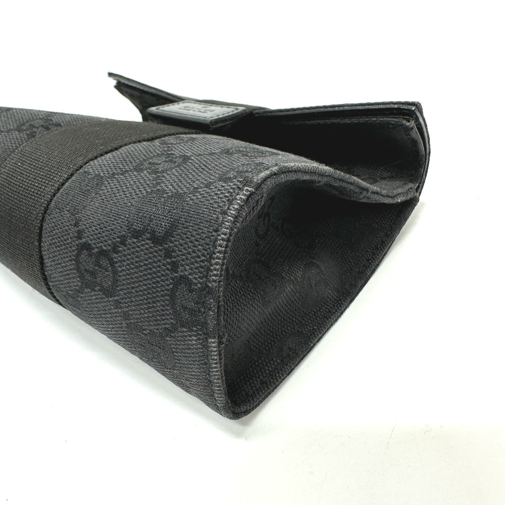 GUCCI Pouch 39.0911 GG canvas black GG Cosmetics Pouch Women Used Authentic