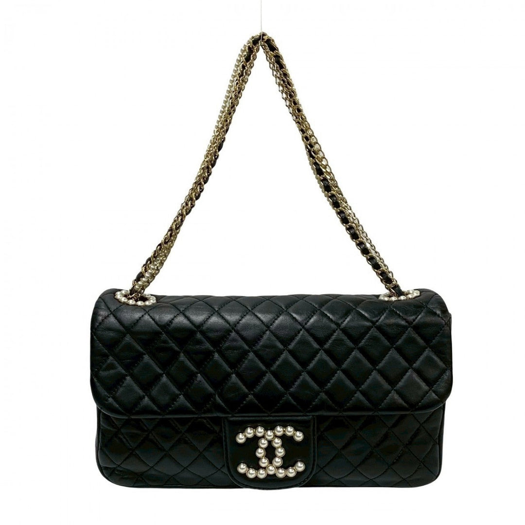 CHANEL Shoulder Bag Fake pearl black Matrasse Westminster