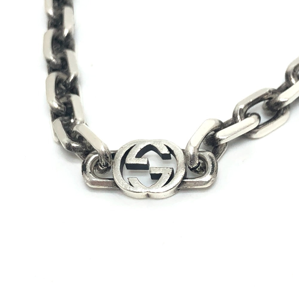 GUCCI Necklace SV925 Silver Interlocking G mens Used Authentic