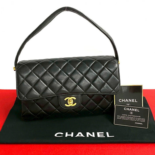 CHANEL Handbag lambskin black Matrasse Double face