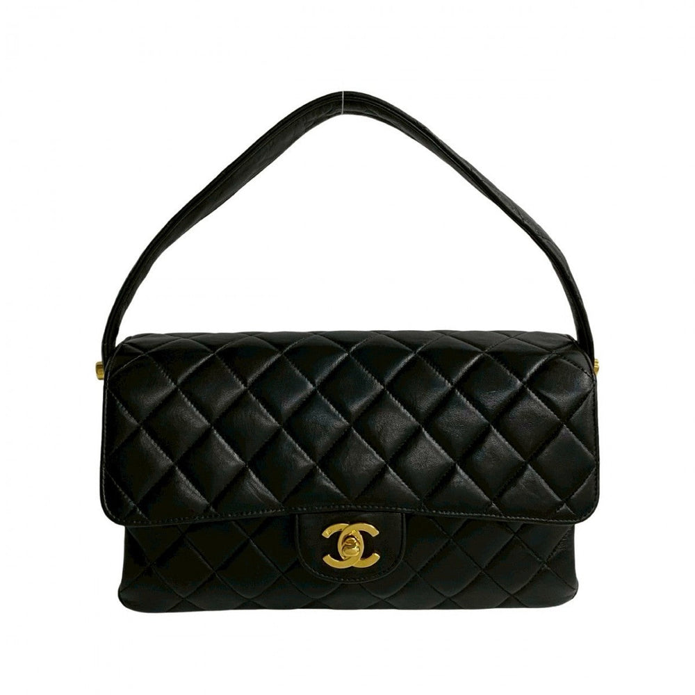 CHANEL Handbag lambskin black Matrasse Double face