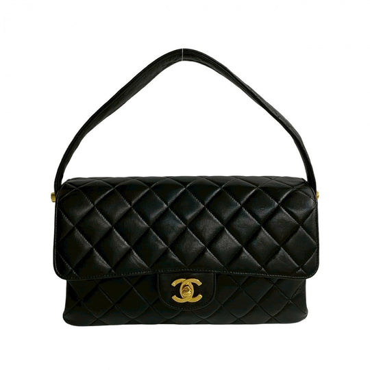 CHANEL Handbag lambskin black Matrasse Double face
