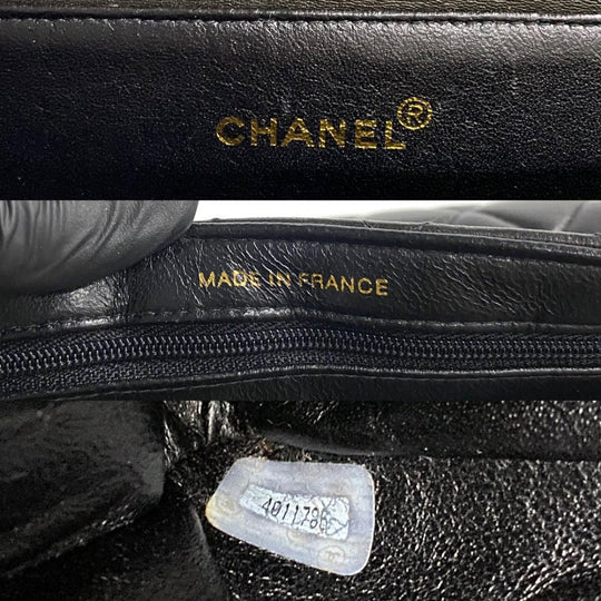 CHANEL Handbag lambskin black Matrasse Double face