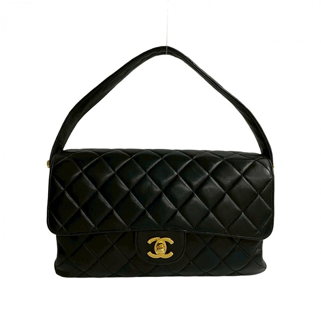 CHANEL Handbag lambskin black Matrasse Double face