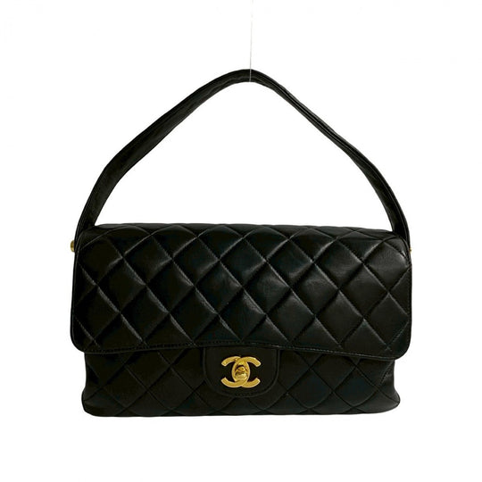 CHANEL Handbag lambskin black Matrasse Double face