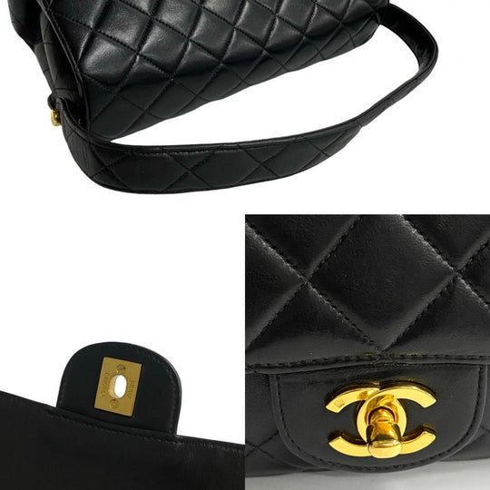 CHANEL Handbag lambskin black Matrasse Double face