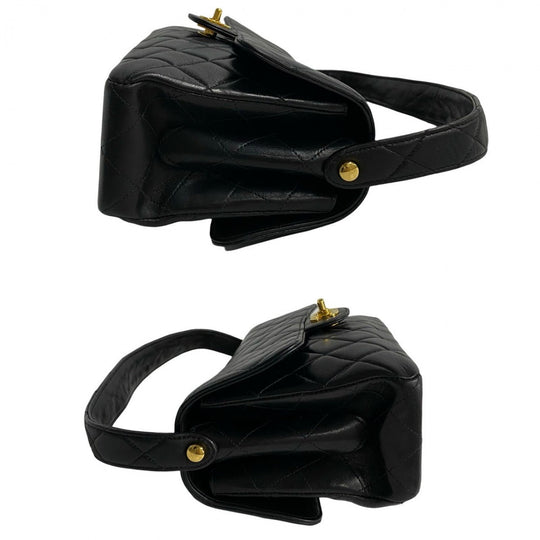 CHANEL Handbag lambskin black Matrasse Double face