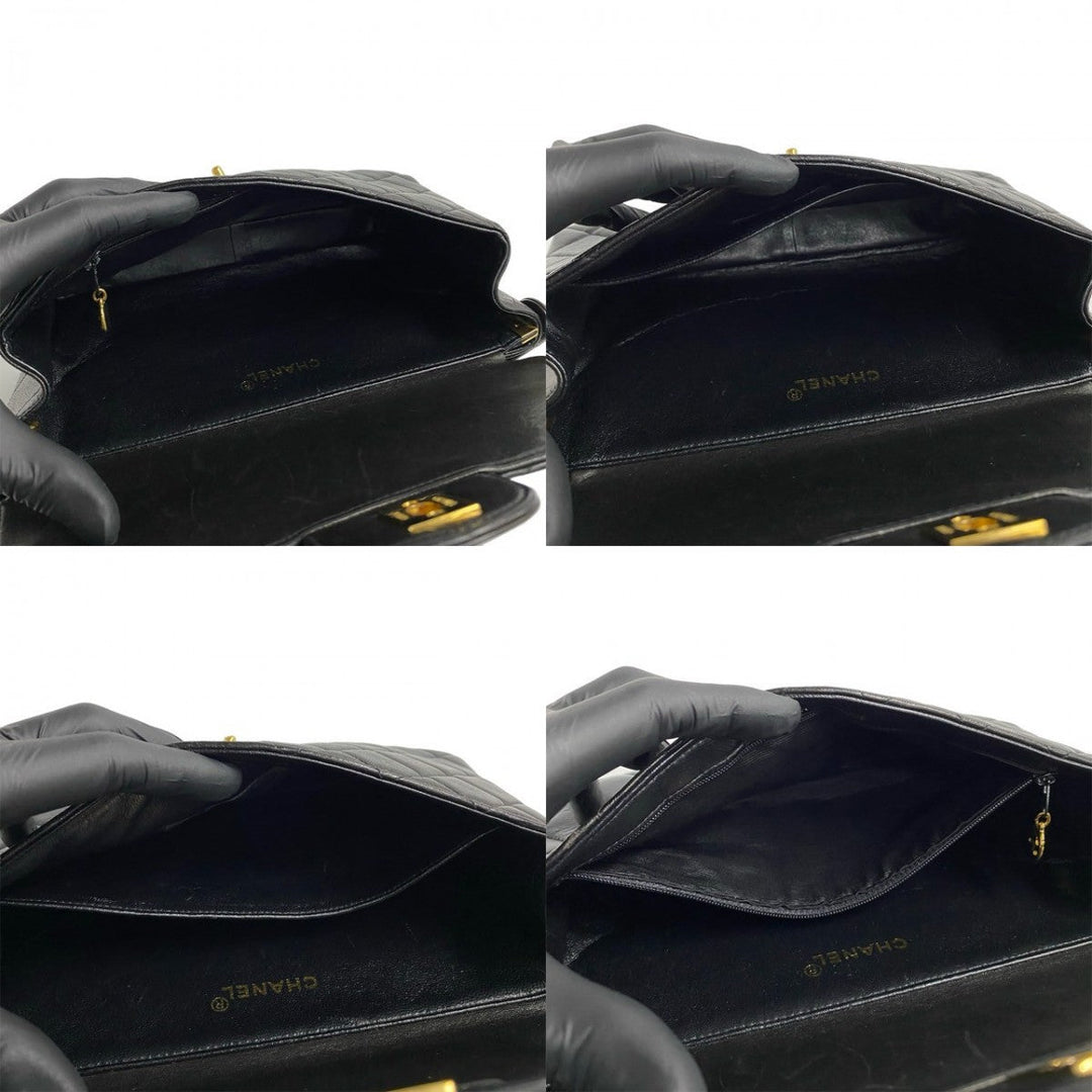 CHANEL Handbag lambskin black Matrasse Double face