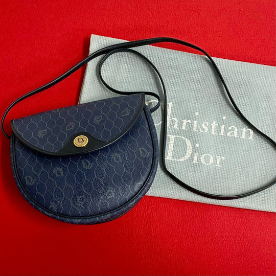 Dior Shoulder Bag leather Navy