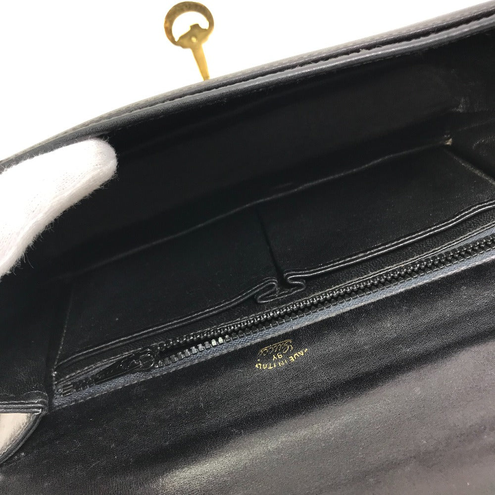 GUCCI Shoulder Bag leather black Old Gucci horsebit old gucci