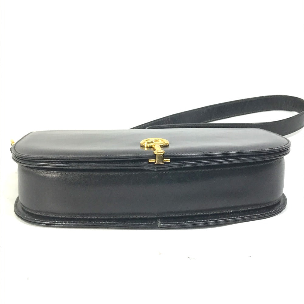 GUCCI Shoulder Bag leather black Old Gucci horsebit old gucci