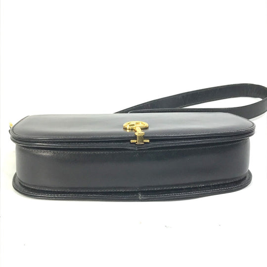 GUCCI Shoulder Bag leather black Old Gucci horsebit old gucci