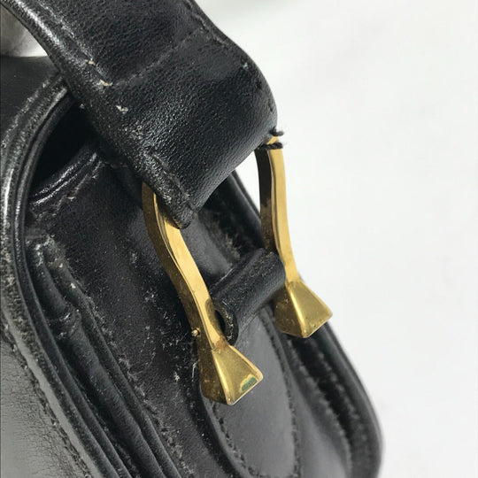 GUCCI Shoulder Bag leather black Old Gucci horsebit old gucci