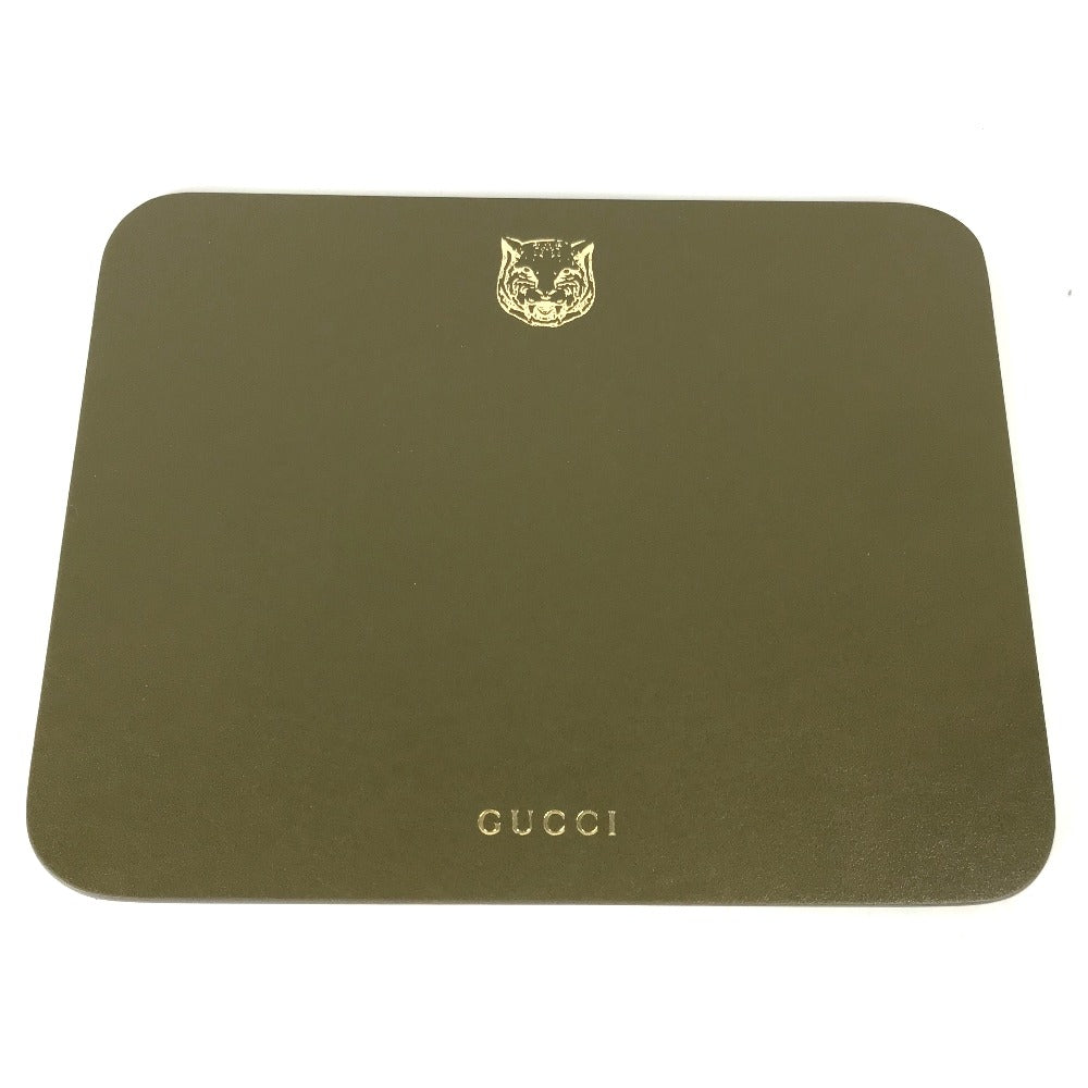 GUCCI Other miscellaneous goods leather khaki PC personal computer interior tiger mouse pad mens Used Authentic