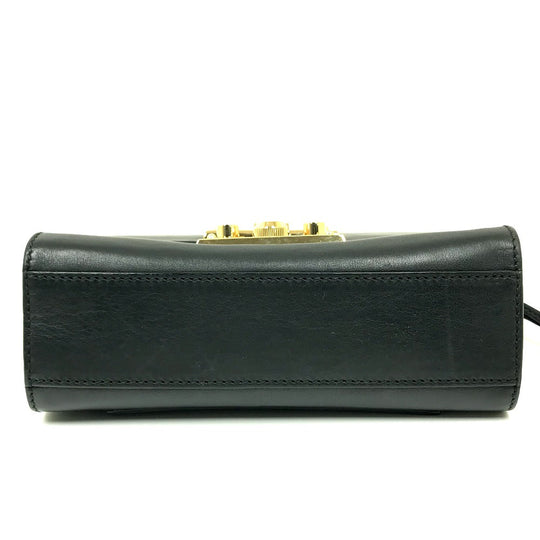 GUCCI Shoulder Bag 409487 leather black Small Padlock Chain